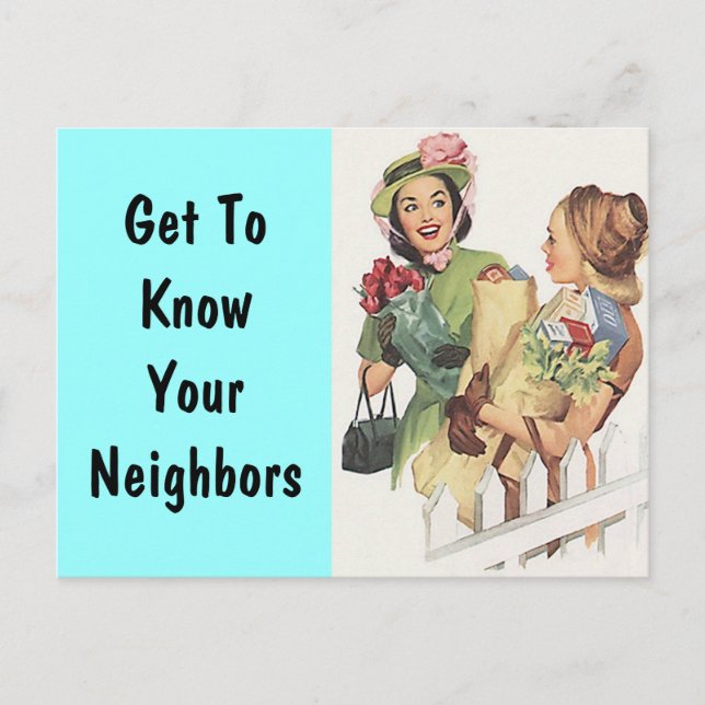 Postcard  Retro Neighbourhood Social Block Party P (Front)