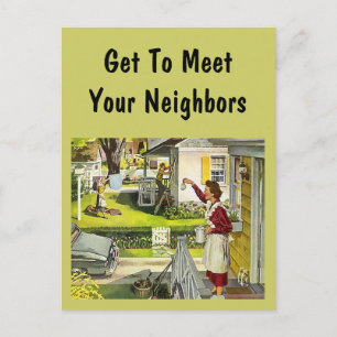 Postcard  Retro Neighbourhood Social Block Party P