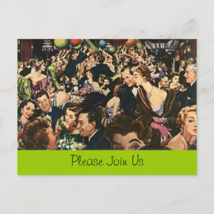 Postcard Retro Retirement Party Bash Crowd Festive