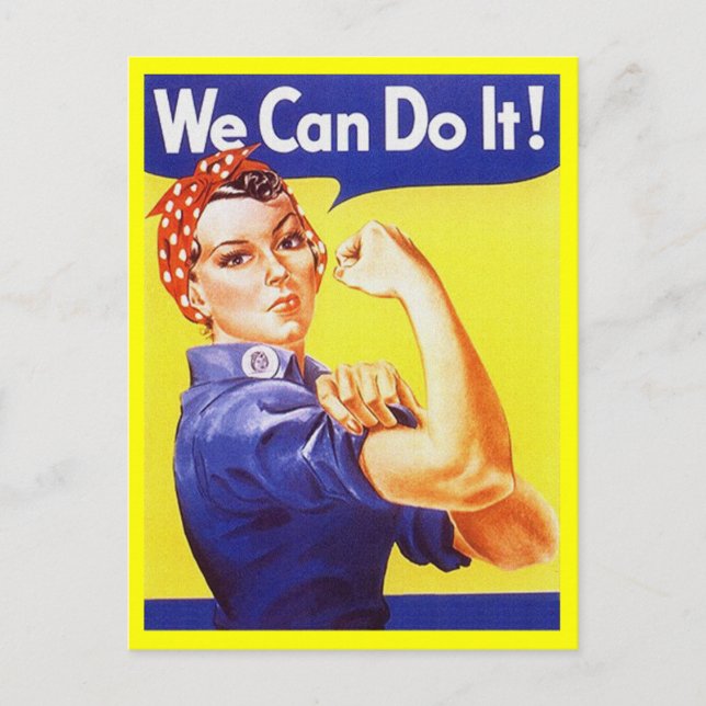 Postcard Rosie the Riveter Patriotic WWII War time (Front)