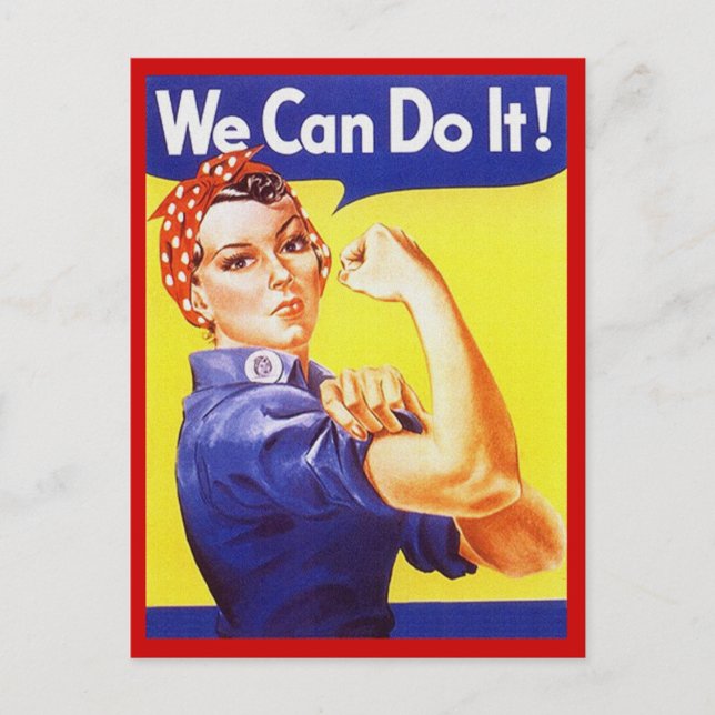 Postcard Rosie the Riveter Patriotic WWII War time (Front)