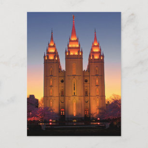 Postcard Salt Lake Temple at Dusk