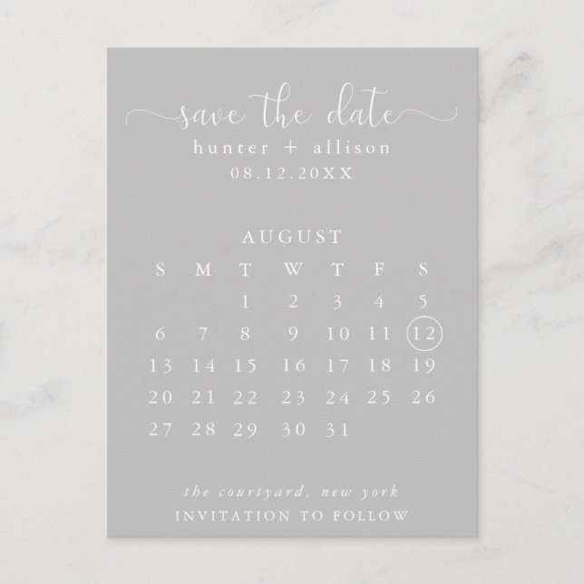 Postcard | Save The Date | Calendar (Front)