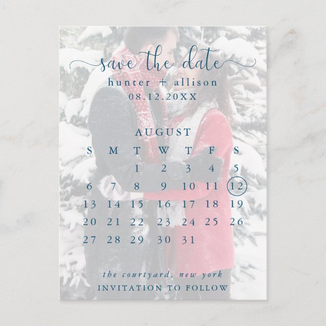 Postcard | Save The Date | Calendar (Front)