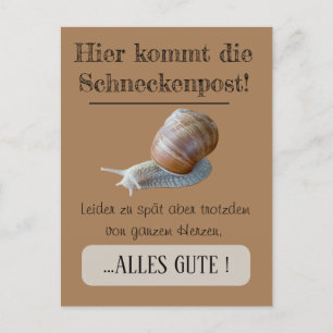 Postcard Schnecke symbolisch Nachträgliche Grüße