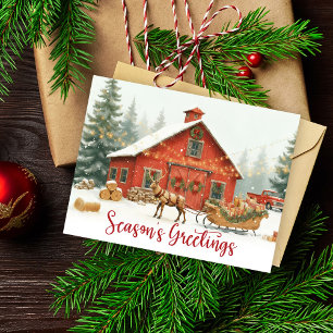 Postcard Season’s Greetings Christmas Watercolor