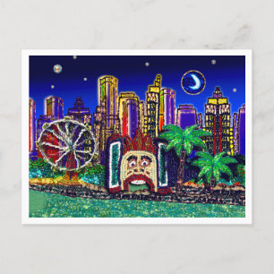Postcard Sequin Art Luna Moon Sydney Australia