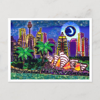 Postcard Sequin Art Moonlight Sydney Australia