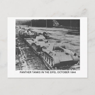 POSTCARD SHOWING PANTHER TANKS IN THE EIFEL