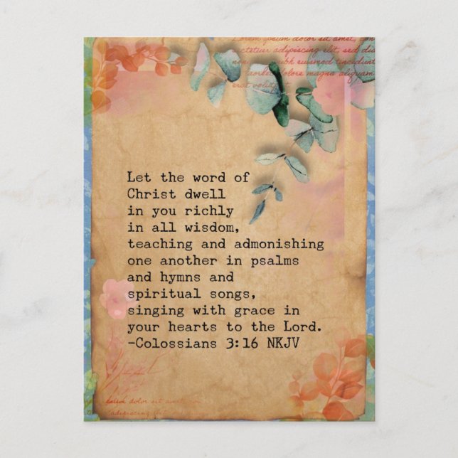 Postcard Size Bible Verse Memory Card (Front)