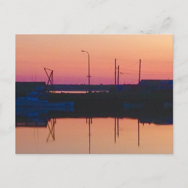 Postcard size card with white envelope , sunset (Front)