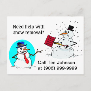 Postcard snow removal business promotion client PC
