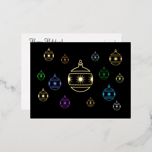 Postcard - Sparkeling Holiday Ornaments (Front/Back)