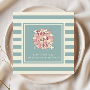 Postcard striped personalizable city name postcard
