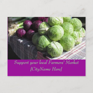 Postcard - Support Farmers Market - Cabbages