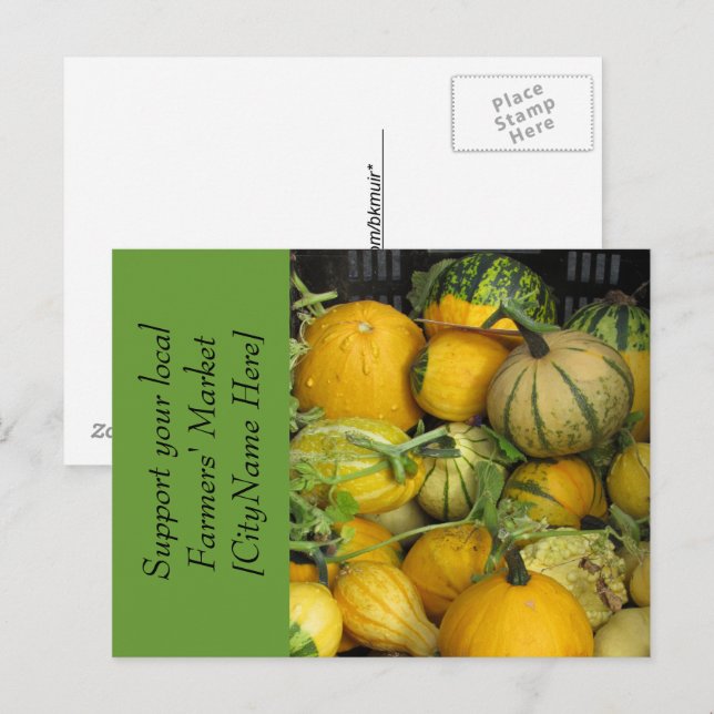 Postcard - Support Farmers Market - Squash (Front/Back)