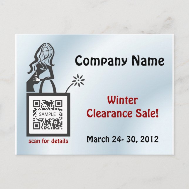 Postcard Template Shop Girl (Front)