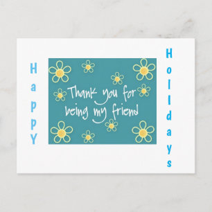 *POSTCARD* THANK U FOR BEING MY FRIEND *CHRISTMAS* POSTCARD