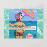 Postcard- the beach fixes everything postcard
