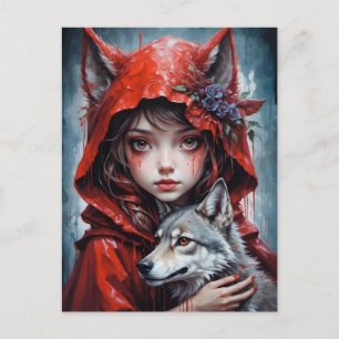 Postcard - The little red chaperone