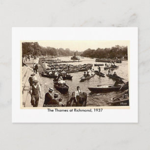 Postcard, The Thames at Richmond, 1937 Postcard