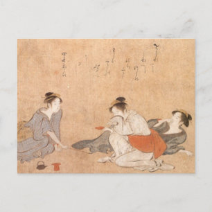 Postcard Three Drunken Women Torii Kiyonaga