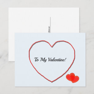 Postcard - To My Valentine Heart Shape
