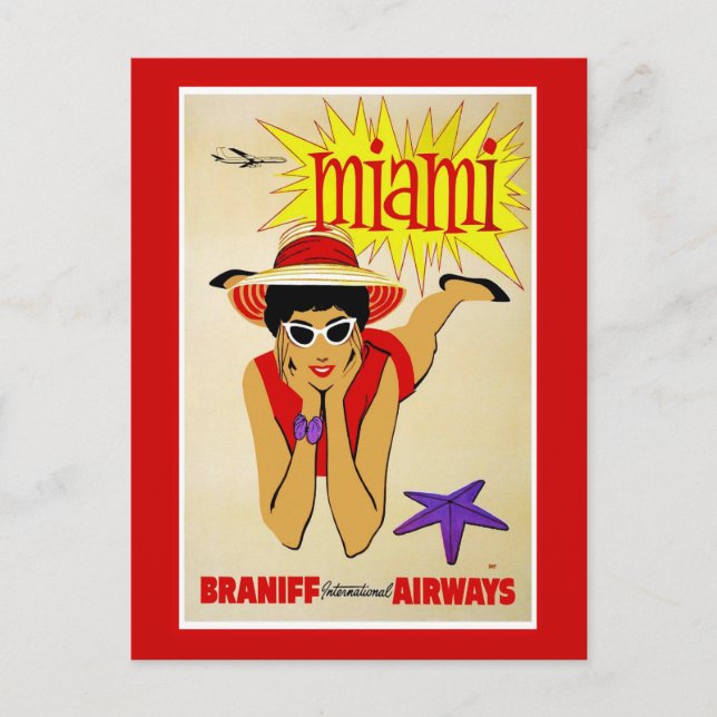 Postcard Travel America Print Retro Vintage Travel (Front)