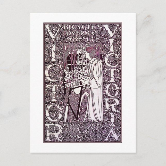 Postcard: Victor, Victoria Bicycles - Will Bradley Postcard (Front)