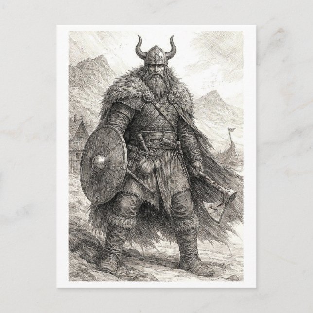 Postcard. Viking warrior Postcard (Front)