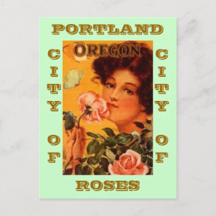 POSTCARD VINTAGE AD PORTLAND OREGON CITY OF ROSES