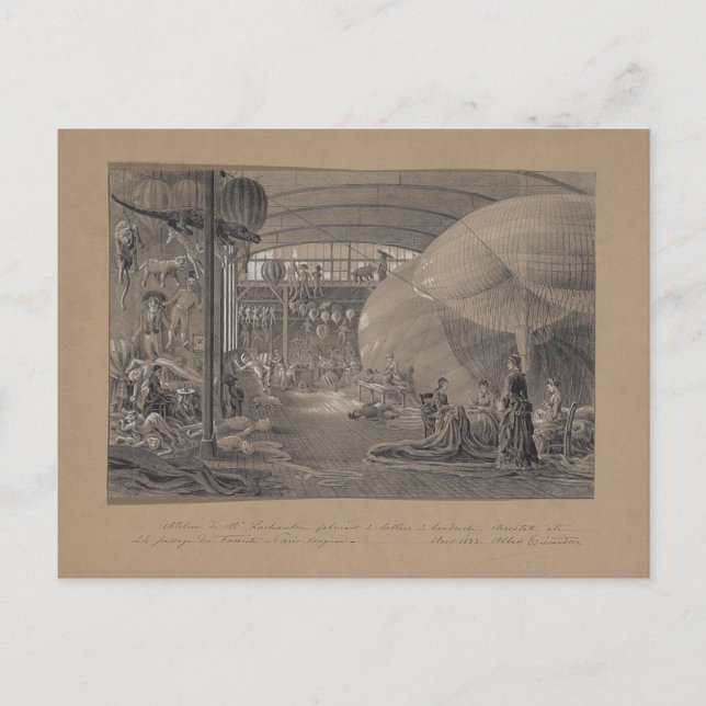 Postcard-Vintage Art-Hot Air Balloons 7 Postcard (Front)