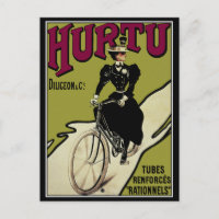 Postcard: Vintage Bicycle Ad for Hurtu Bicycles
