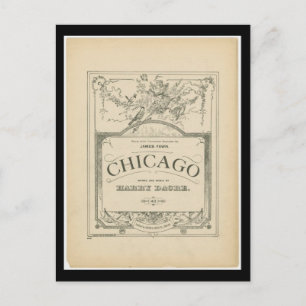 Postcard-Vintage Chicago Art-Chicago Words & Music Postcard