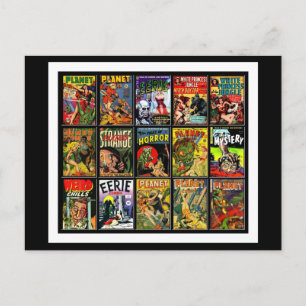 Postcard Vintage Comic Book Covers