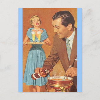 Postcard Vintage Fondue Party Festive Open House