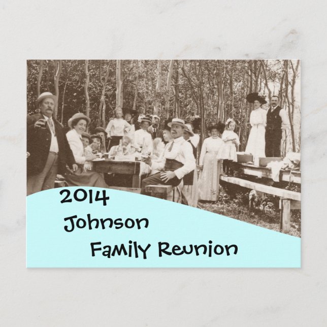 Postcard Vintage Picnic Family Reunion Invitation (Front)