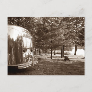 Postcard Vintage Retro Travel Trailer Camping Trip