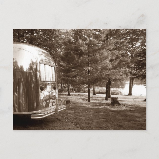 Postcard Vintage Retro Travel Trailer Camping Trip (Front)