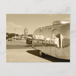 Postcard Vintage Retro Travel Trailer Camping Trip