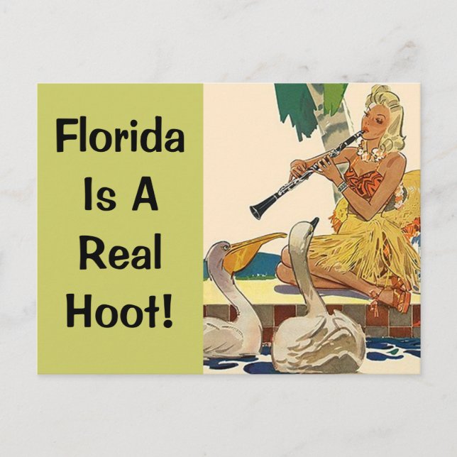 Postcard Vintage Retro Vacation Custom Hoot PC (Front)