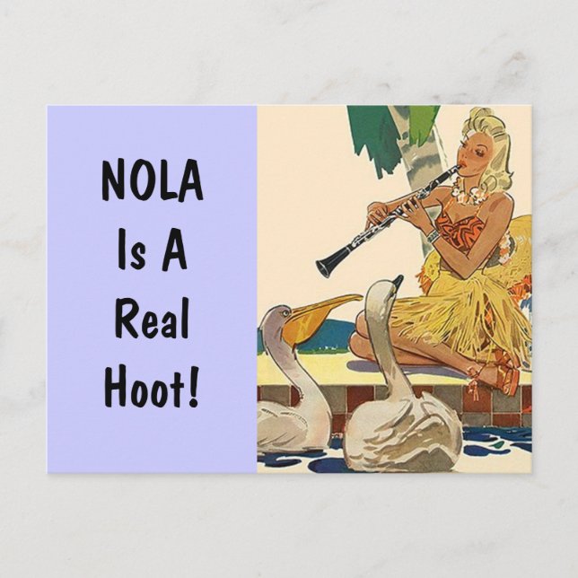 Postcard Vintage Retro Vacation NOLA is a Hoot PC (Front)