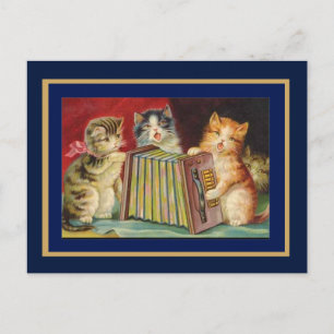 Postcard Vintage Singing Cats