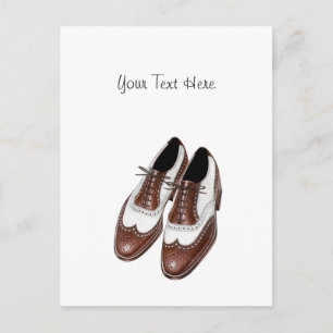 Postcard Vintage Swing Era Wingtip Oxford Shoes PC