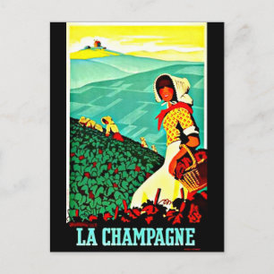 Postcard-Vintage Travel-Champagne Postcard