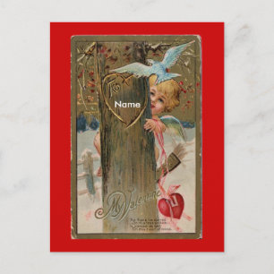 Postcard-Vintage Valentine-Put name on front Holiday Postcard