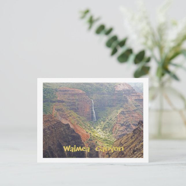 POSTCARD, WAIMEA CANYON /WATERFALLS, KAUAI, HAWAII POSTCARD (Standing Front)
