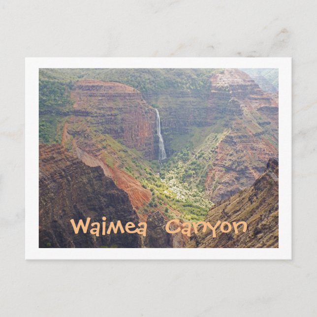POSTCARD, WAIMEA CANYON /WATERFALLS, KAUAI, HAWAII POSTCARD (Front)