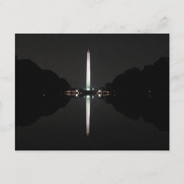 Postcard Washington Monument at night, USA (Front)