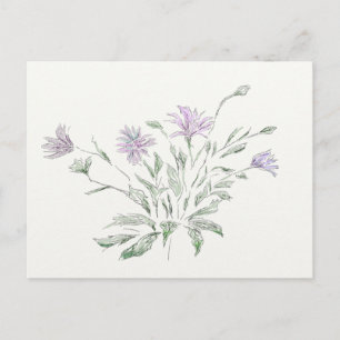 Postcard watercolor flowers